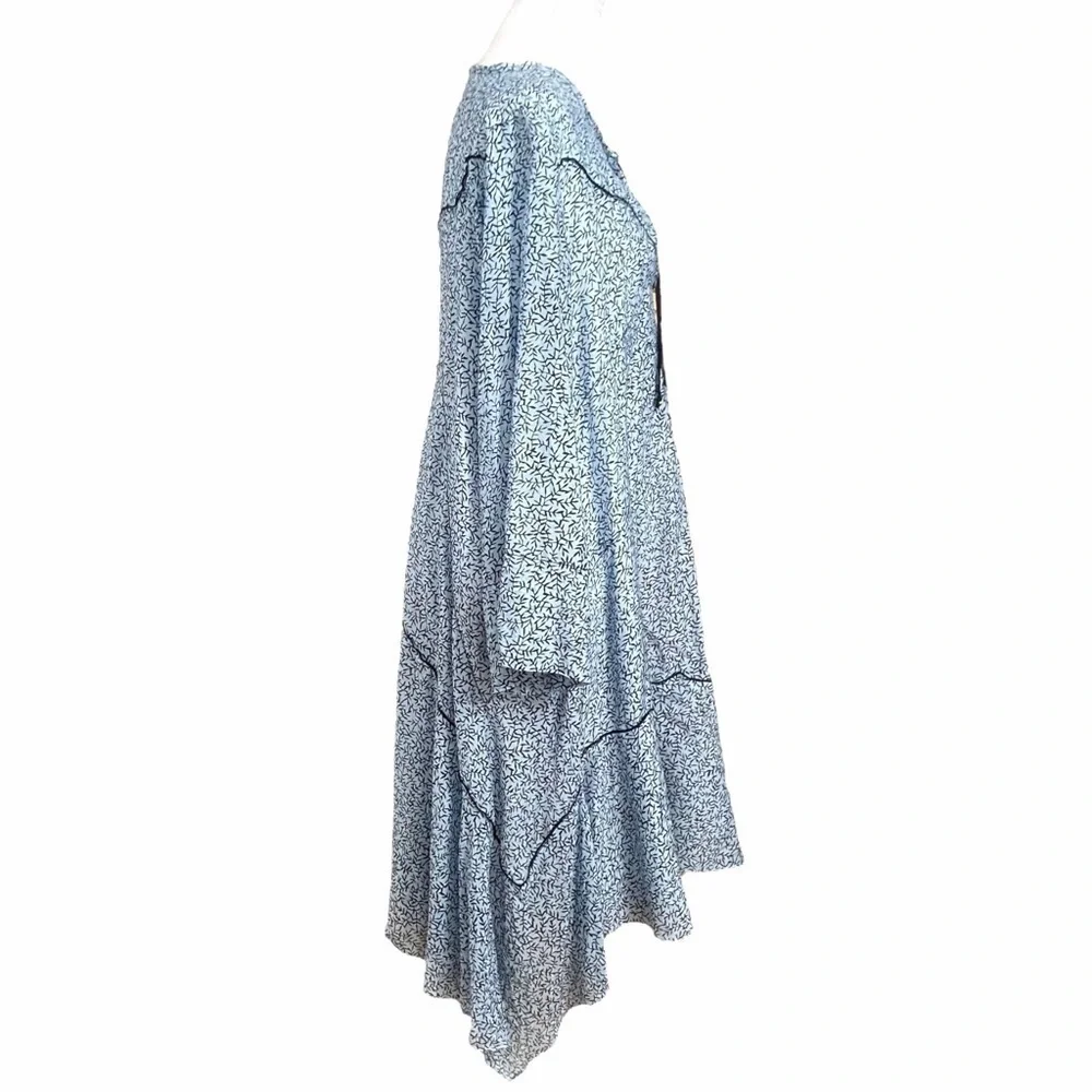 DOROTHEE SCHUMACHER SILK BLEND TIE NECK KEYHOLE OVERSIZED RUFFLE DRESS - 4 - Picture 2 of 10